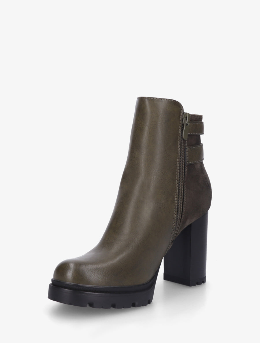 Bottines à talon et boucles - Kaki - 3