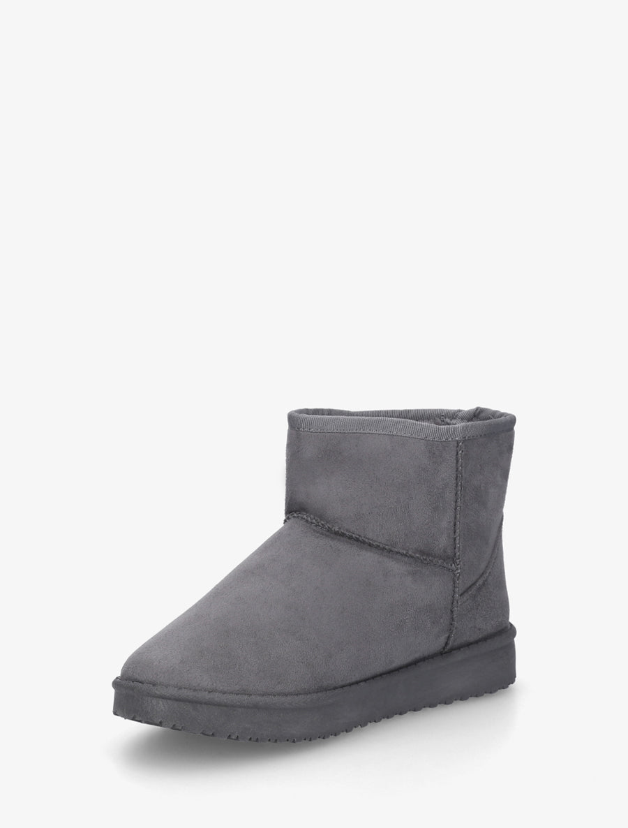 Low boots unies en suédine - Gris - 3