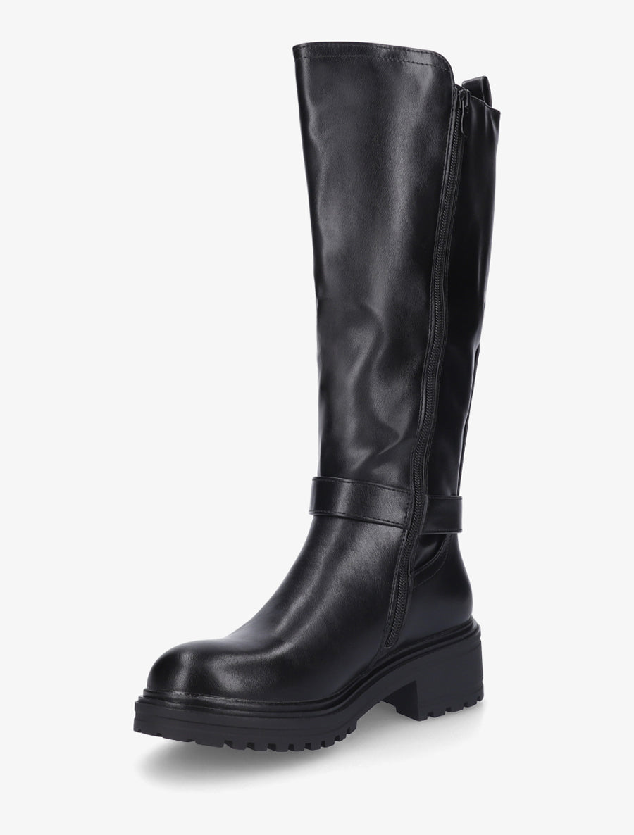 Bottes à boucle et semelle crantée - Noir - 3