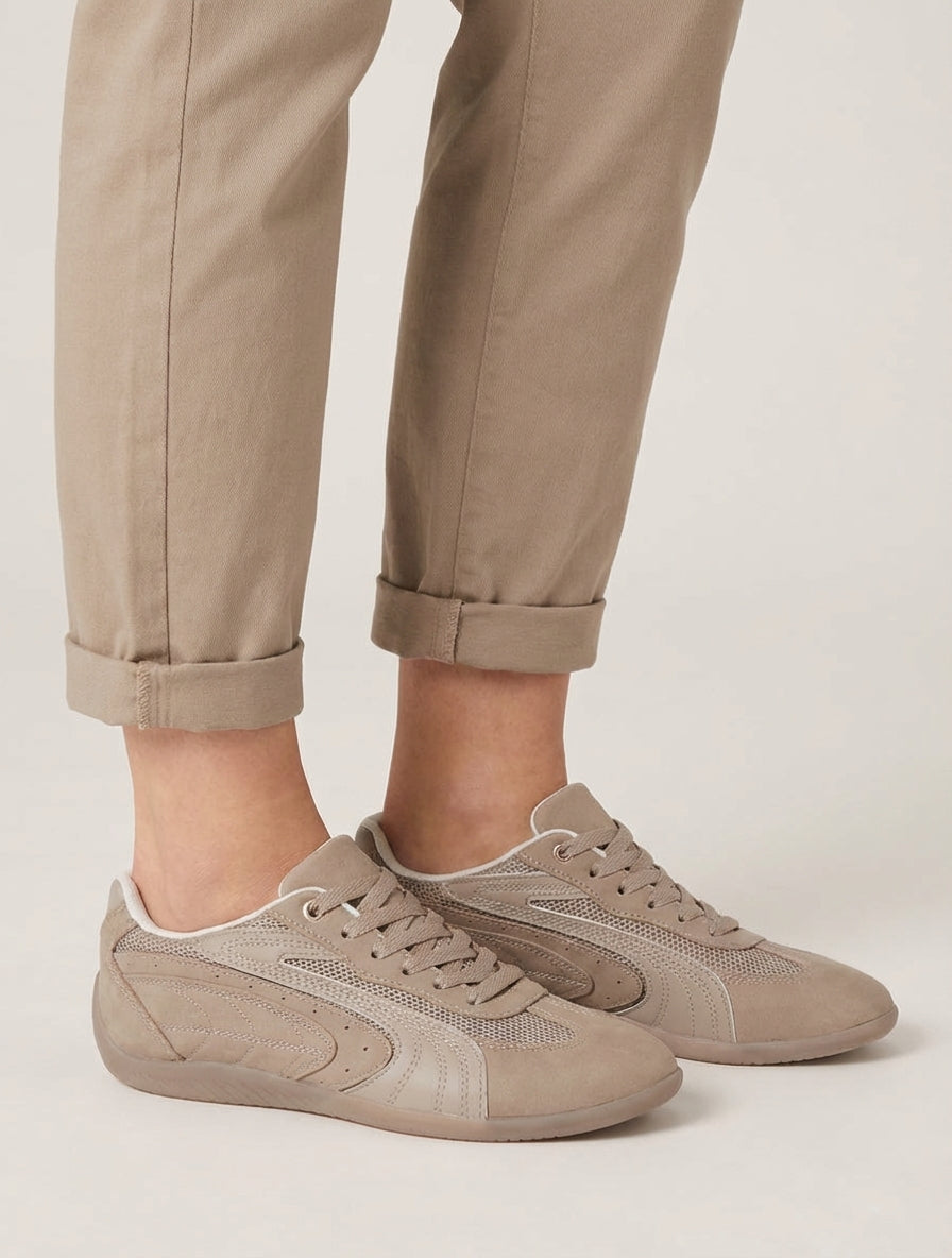 Sneakers met nubuck-effect en mesh inzetstukken - Mol