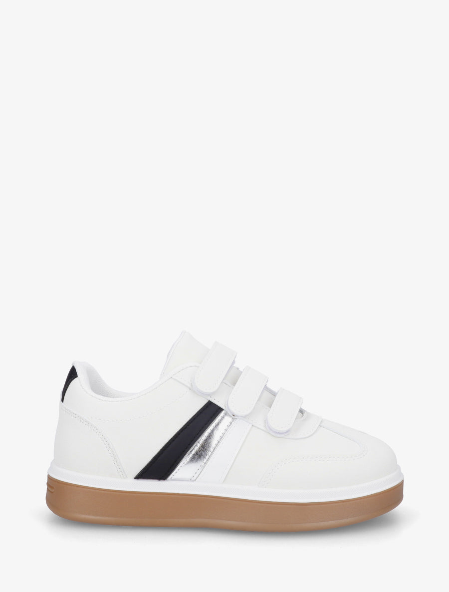 Sneakers à scratch et semelle caoutchouc - Blanc - 1