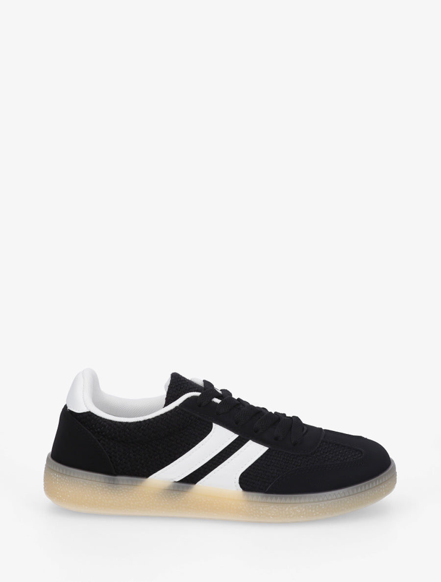 Baskets en toile et suédine - Noir - 1