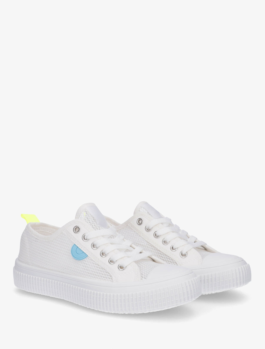 Tennis basique en tissu ajouré - Blanc - 4