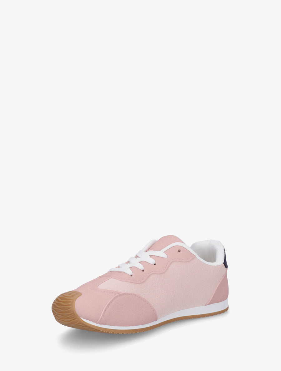 Sneakers texturés effet nubuck - Rose - 3
