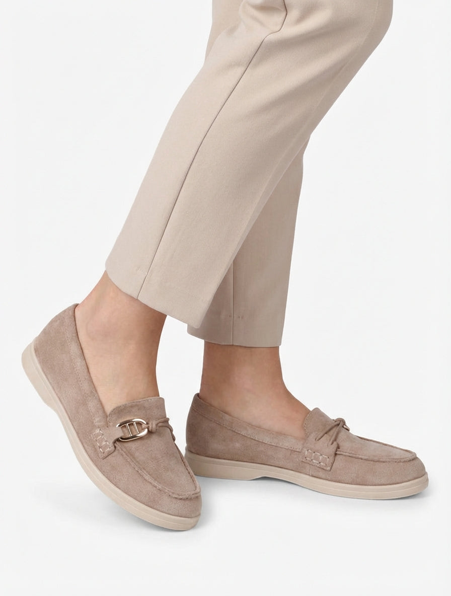 Suède loafers met decoratieve gesp - Mol