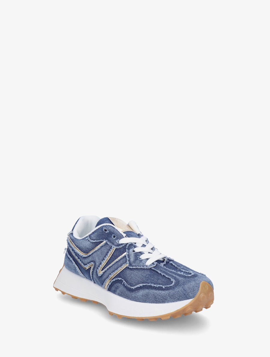 Baskets en jean à détail irisé - Bleu - 2