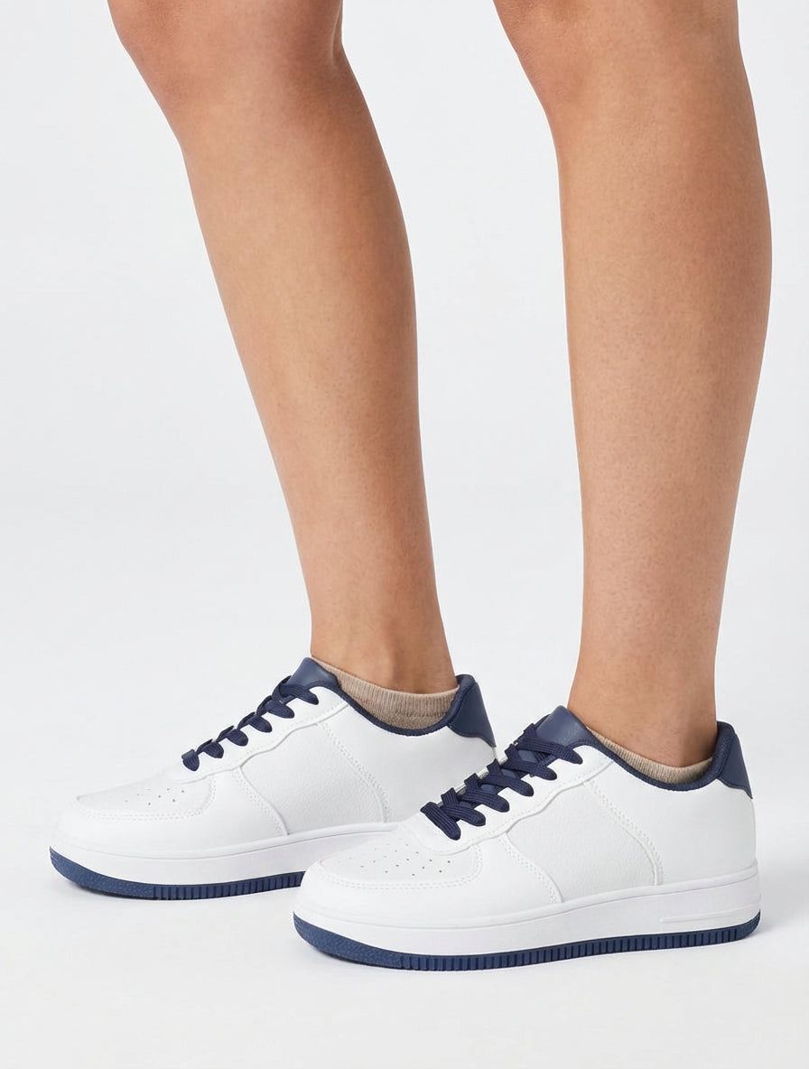 Sneakers met contrasterende hielversteviging - Marine