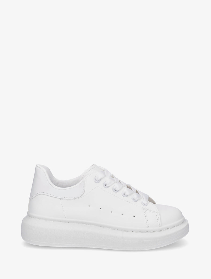 Baskets casual en simili - Blanc - 1