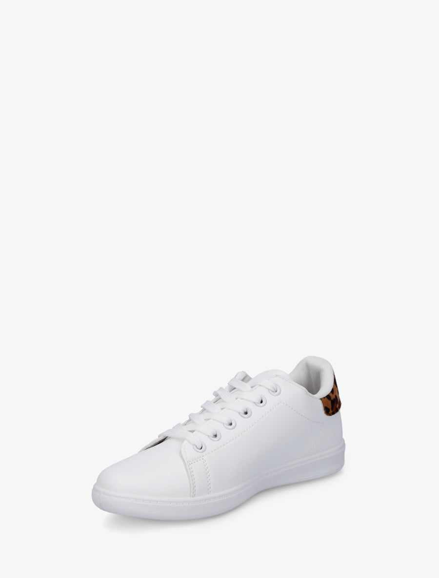 Sneakers basiques en simili - Camel - 3