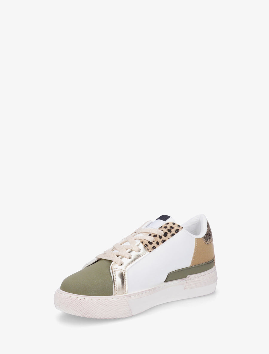 Baskets en simili à étoile pailletée - Kaki - 3