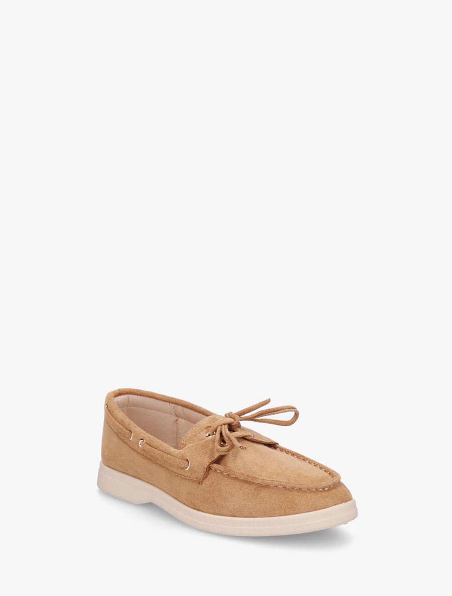 Mocassins en suédine à lacets - Camel - 2