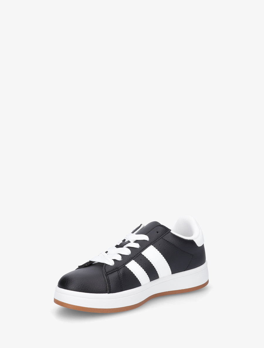 Sneakers plates à bandes contrastantes - Noir - 3