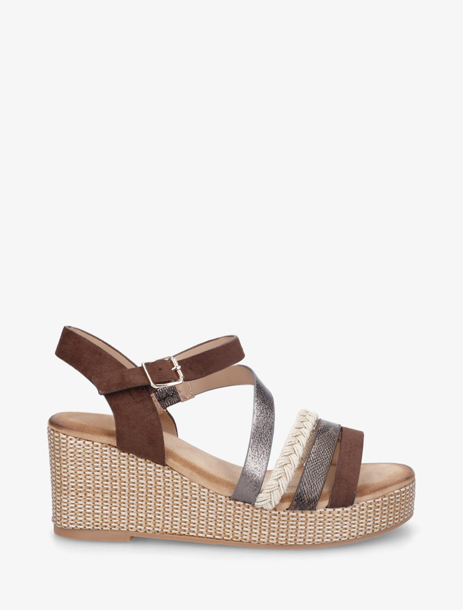 Sandales multibride fantaisie - Marron - 1