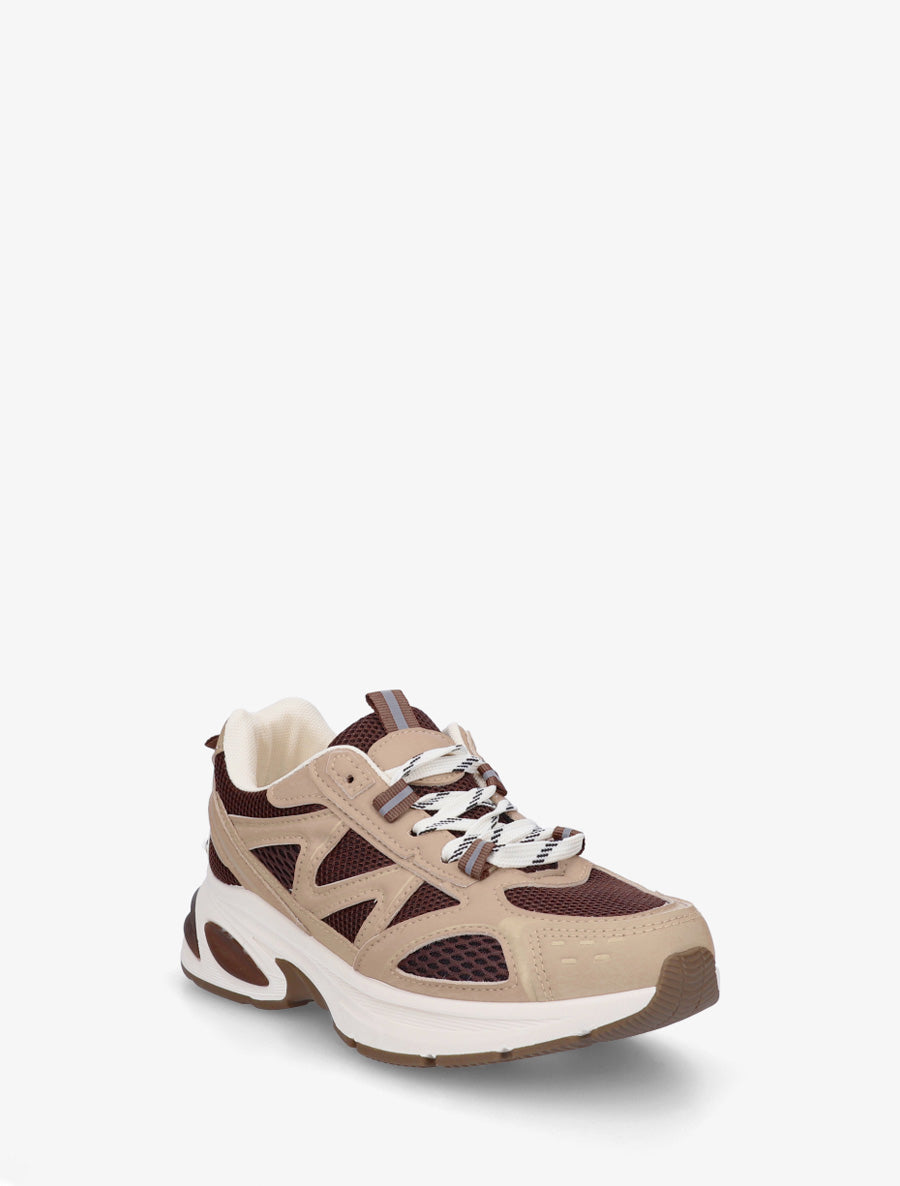 Baskets en tissu et simili - Marron - 2