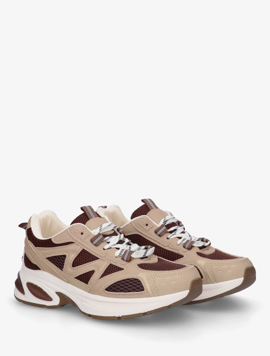 Baskets en tissu et simili - Marron - 4