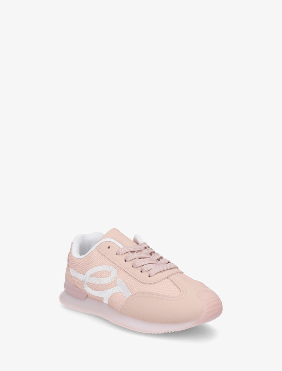 Baskets bimatière à broderie fantaisie - Rose - 2