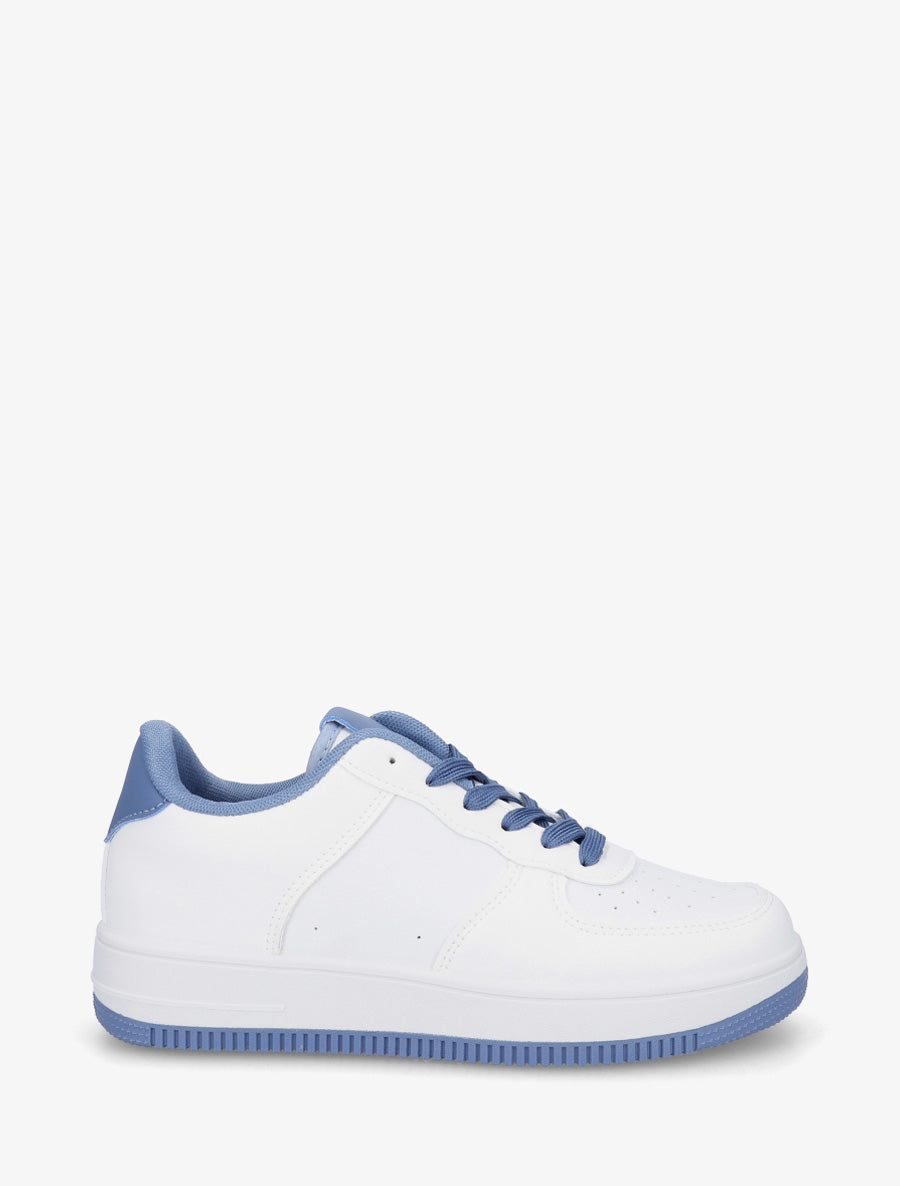 Baskets basiques en simili - Bleu - 1