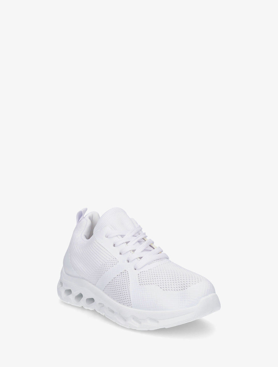 Baskets en tissu à semelle ajourée - Blanc - 2