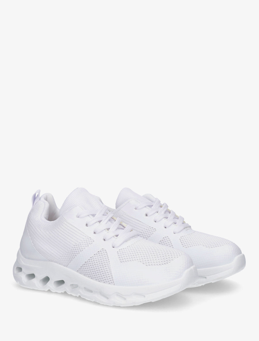 Baskets en tissu à semelle ajourée - Blanc - 4