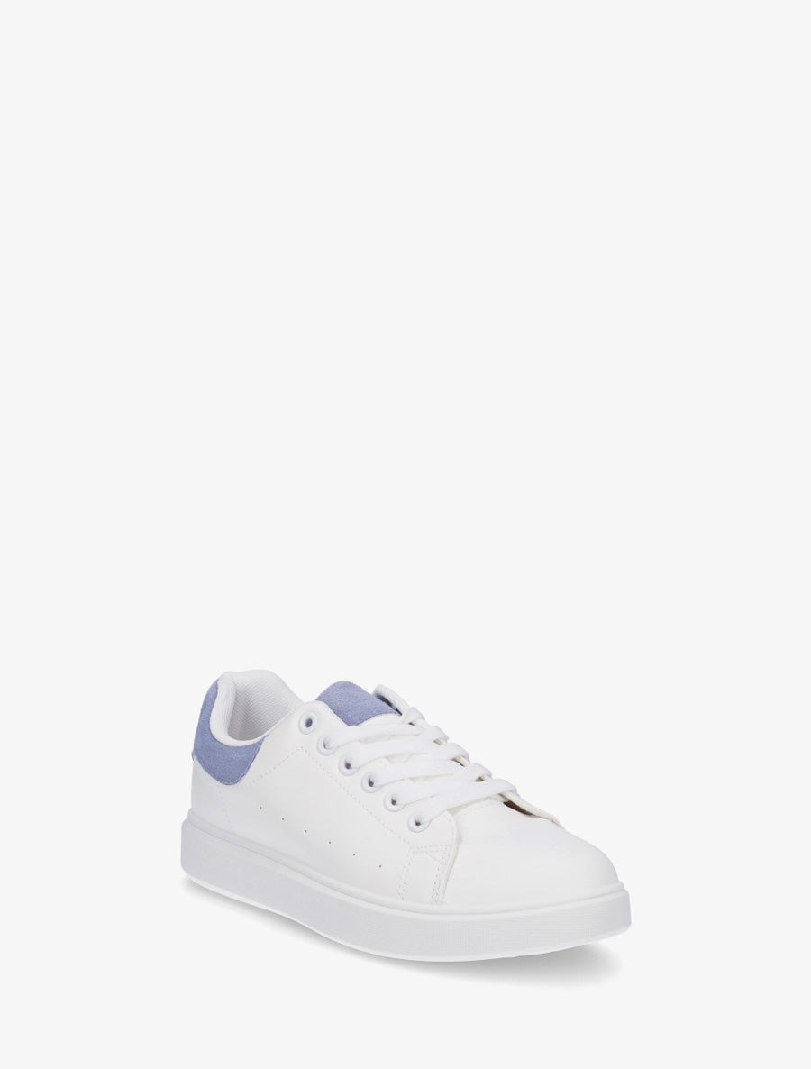 Baskets unies à contrefort contrastant - Bleu - 2