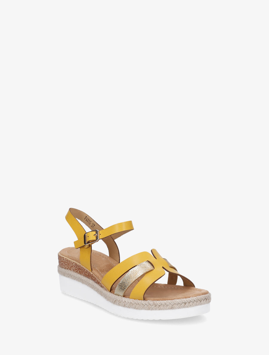 Sandales à semelle compensée ornée d&