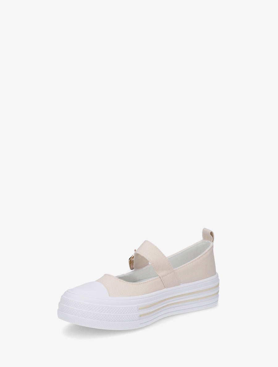 Ballerines style baskets à scratch - Beige - 3