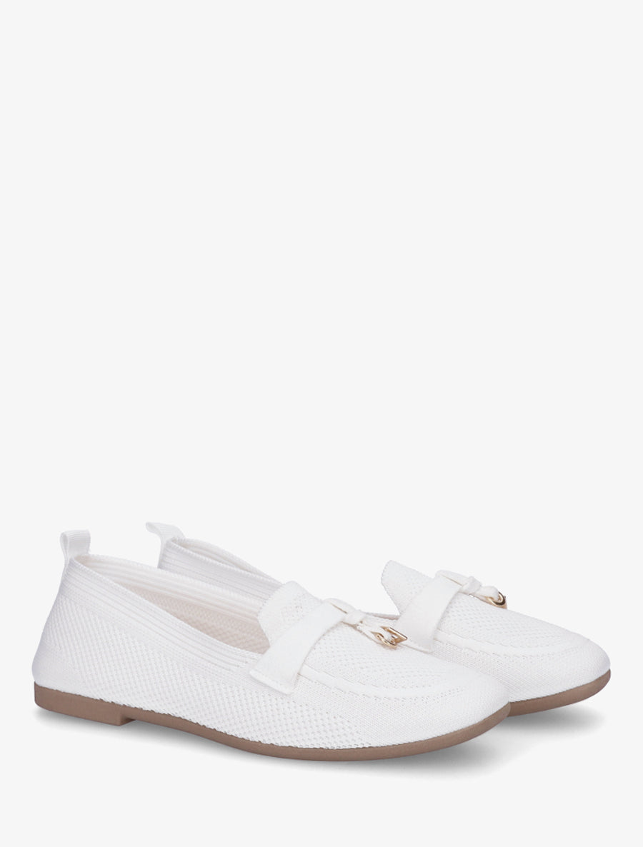 Mocassins en tissu à bijoux - Blanc - 4