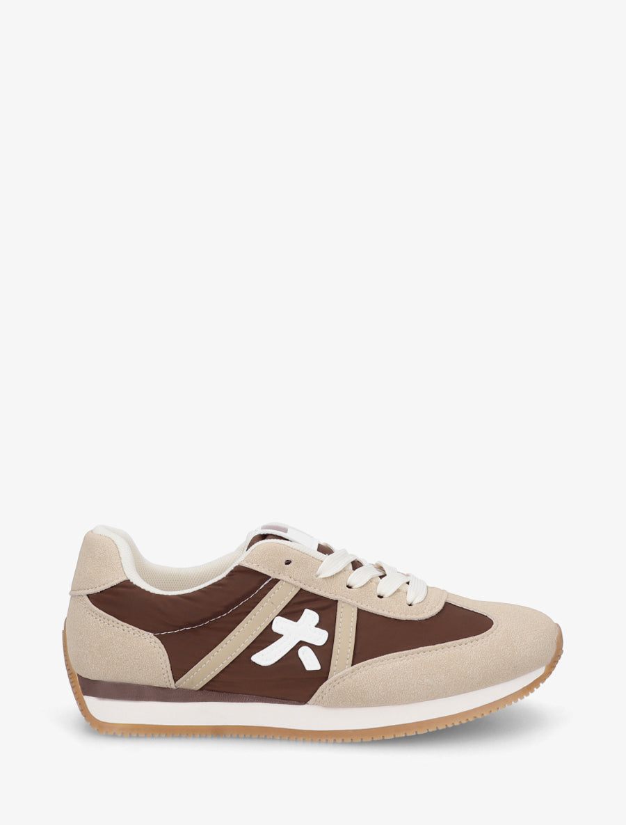 Baskets à empiècement graphique - Marron - 1