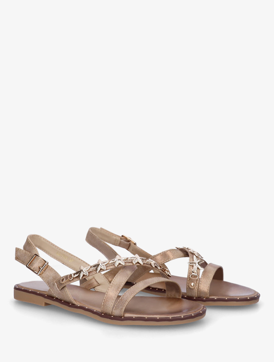 Nu-pieds cloutés à bijoux étoiles de mer - Taupe - 4