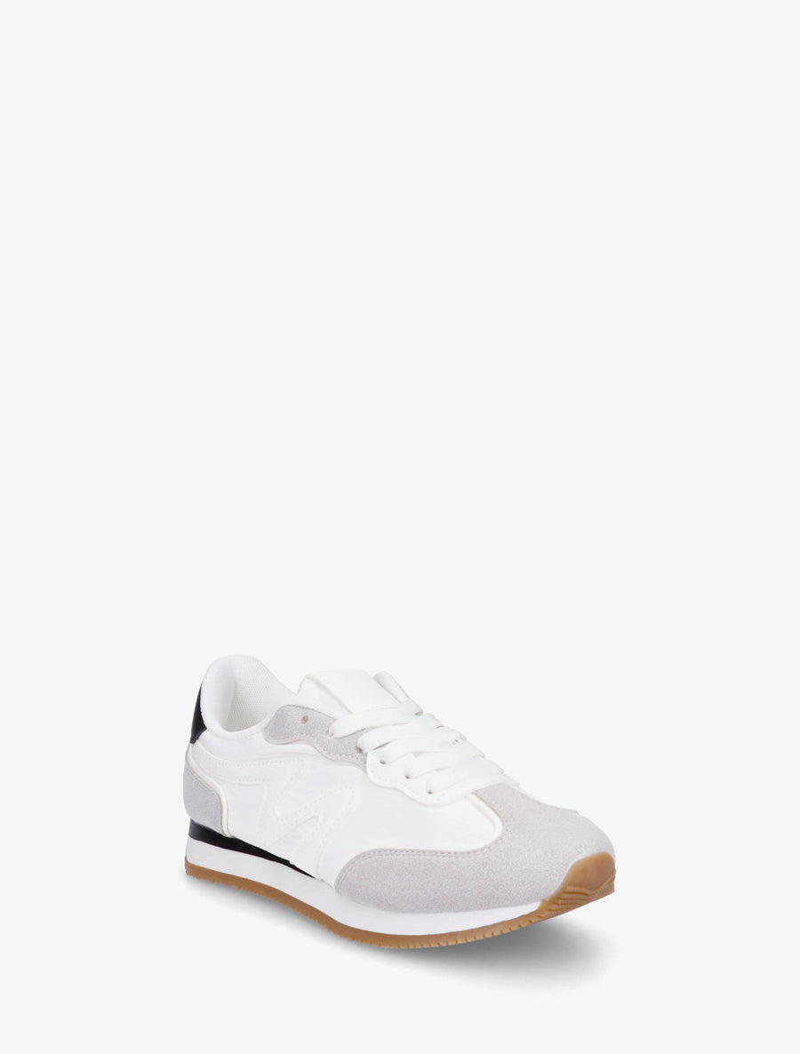 Sneakers à empiècement nubuck - Blanc - 2