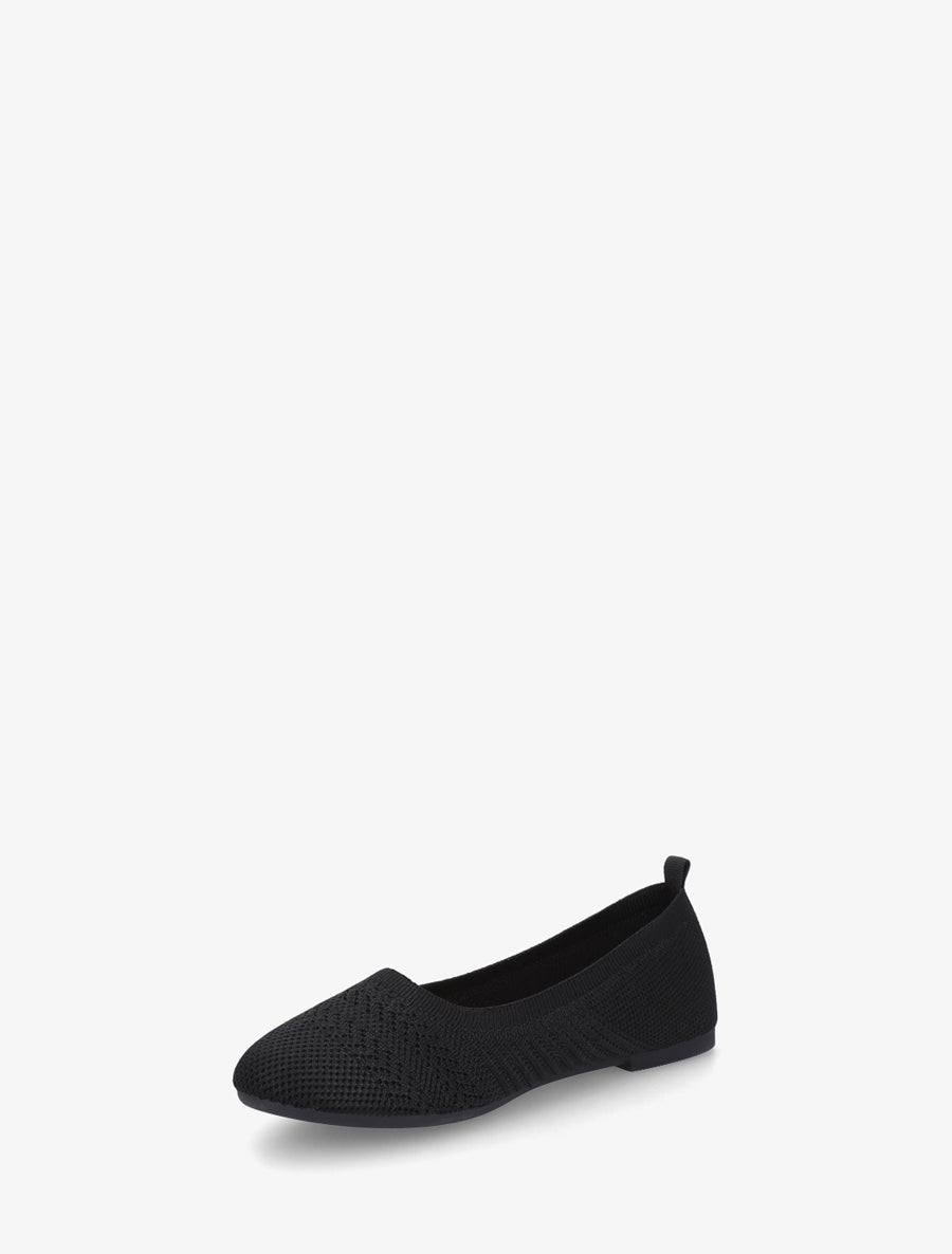 Ballerines basiques en tissu - Noir - 3