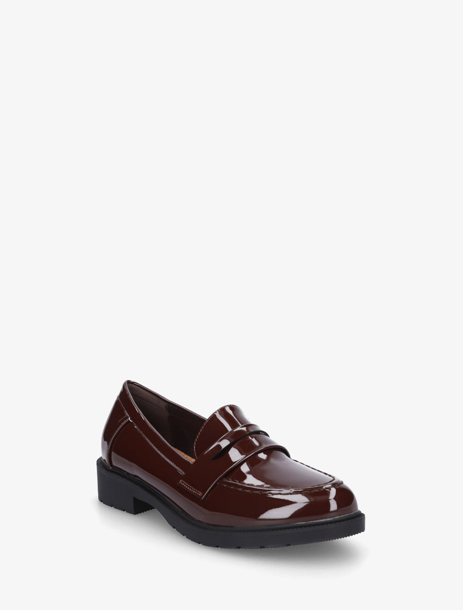 Mocassins vernis en simili - Marron - 2