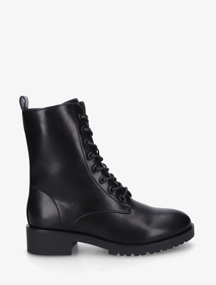 Bottines hautes à lacets - Noir - 1