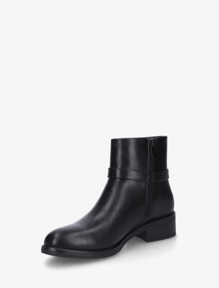 Bottines en simili à boucle décorative - Noir - 3
