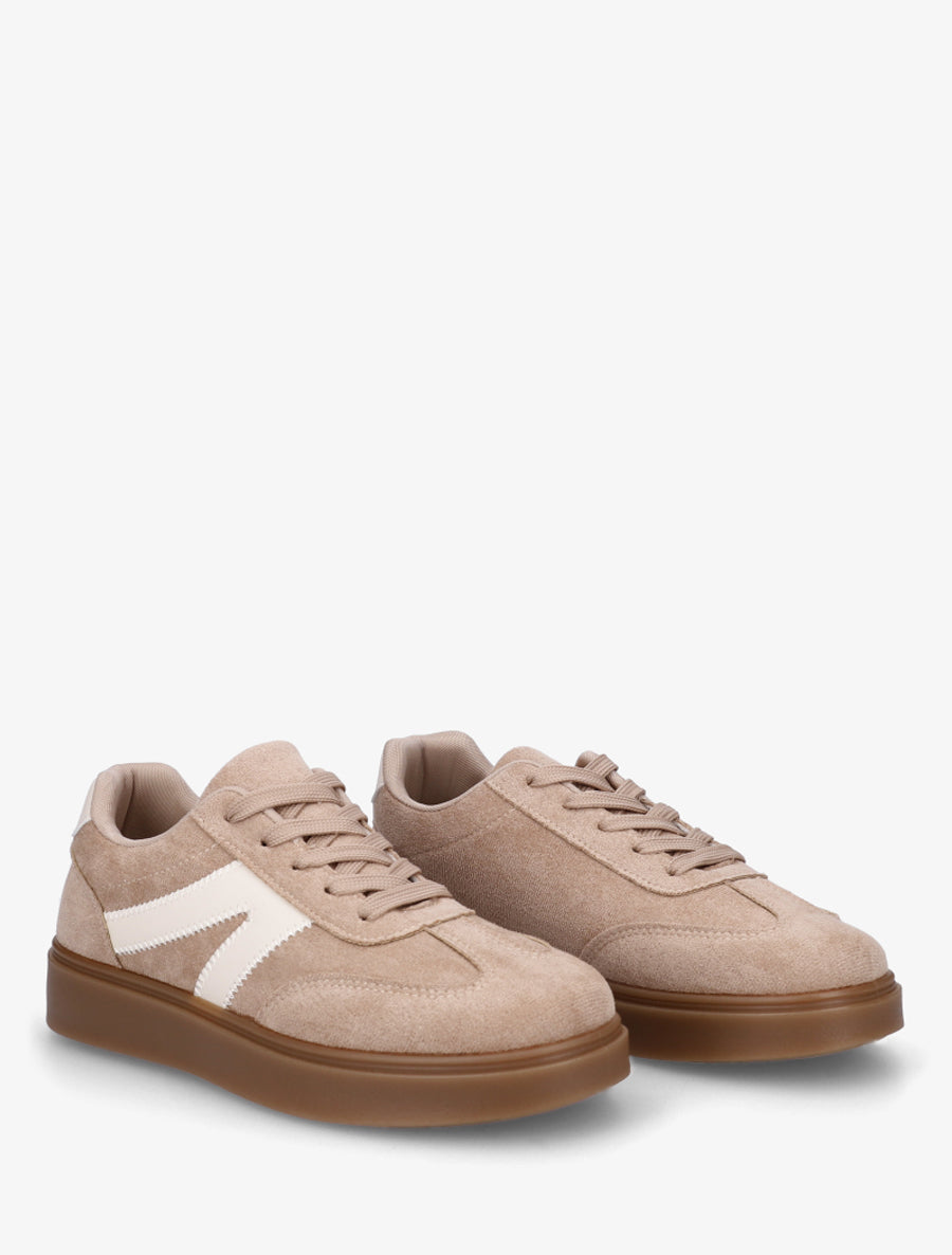 Sneakers à semelle en caoutchouc - Taupe - 4