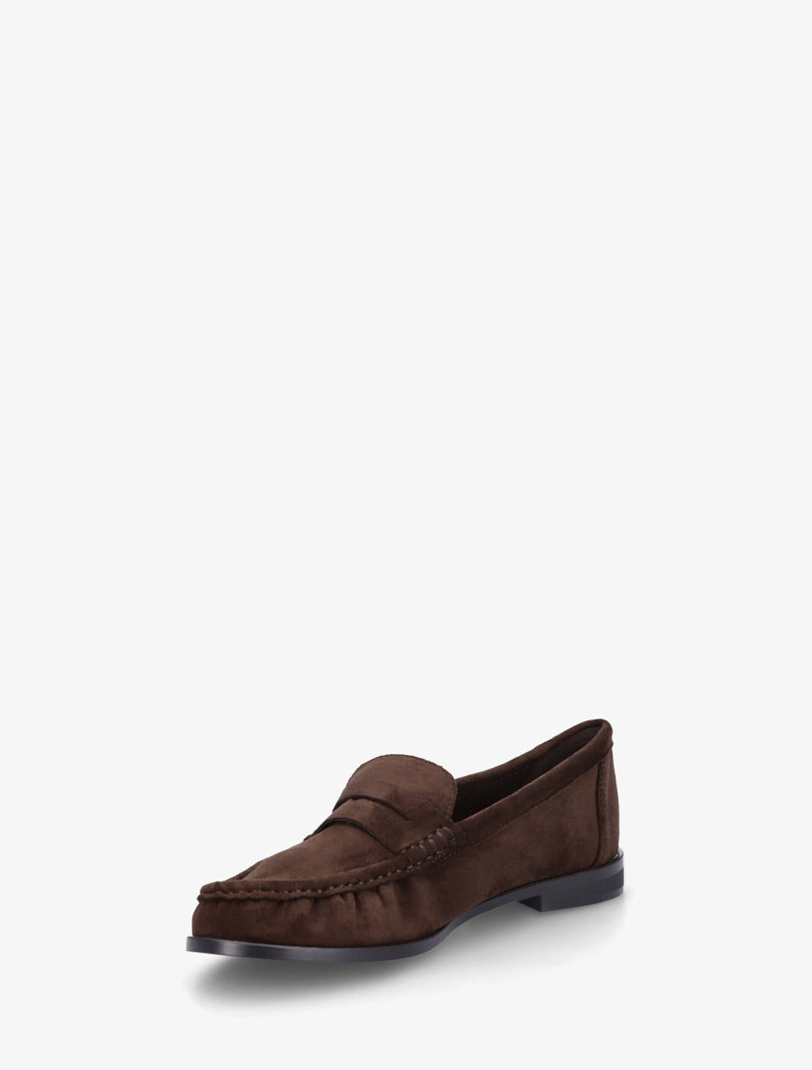 Mocassins en suédine effet froncé - Marron - 3