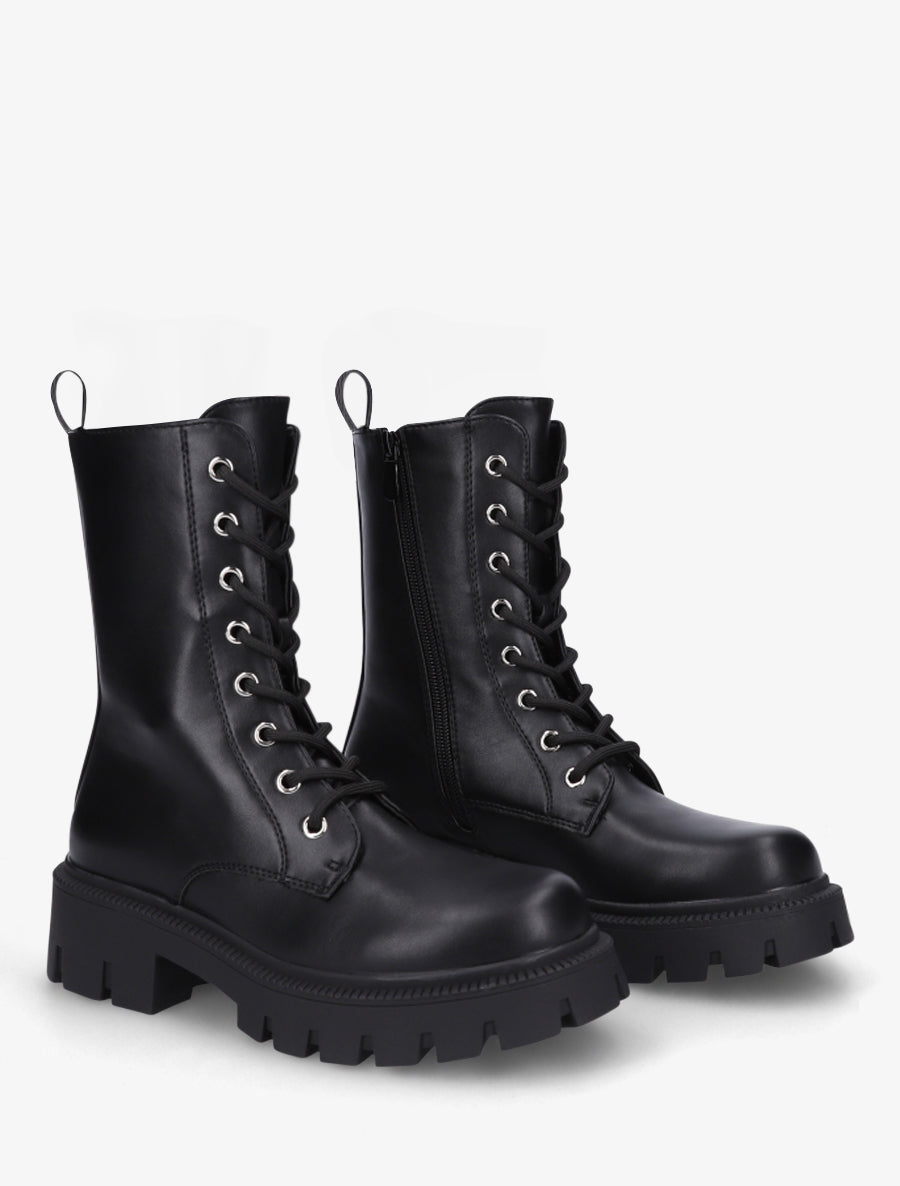 Bottines montantes à lacets - Noir - 4