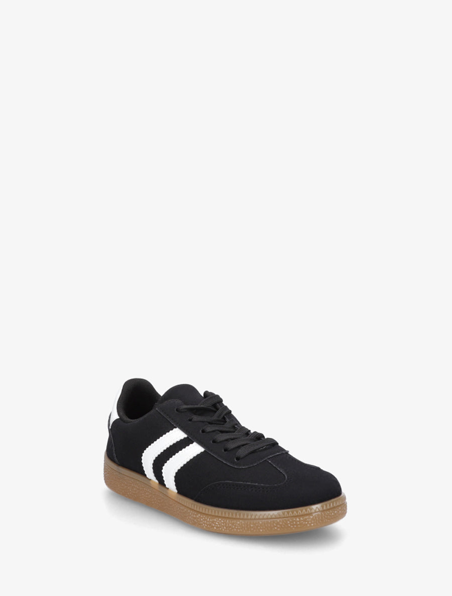 Sneakers effet nubuck à semelle caoutchouc - Noir - 2