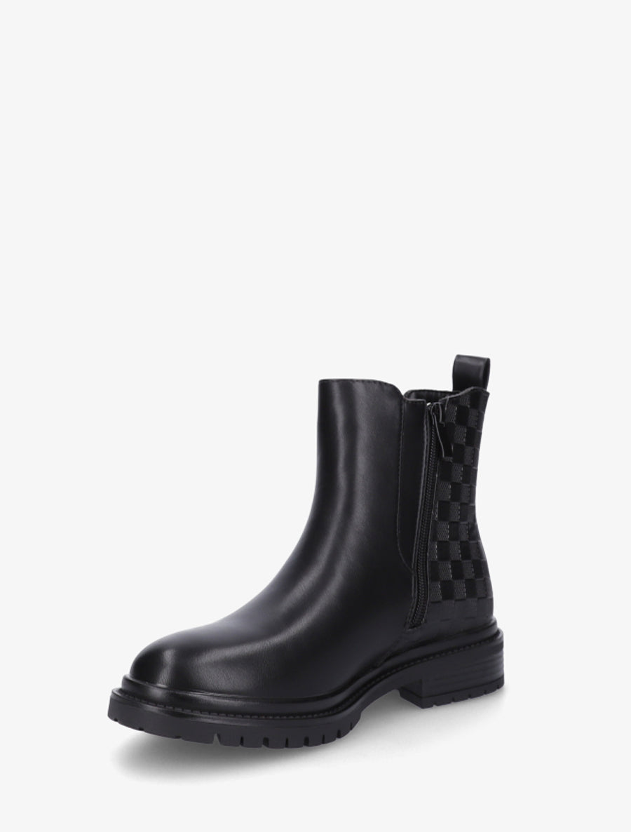 Bottines élastiquées à contrefort damier - Noir - 3