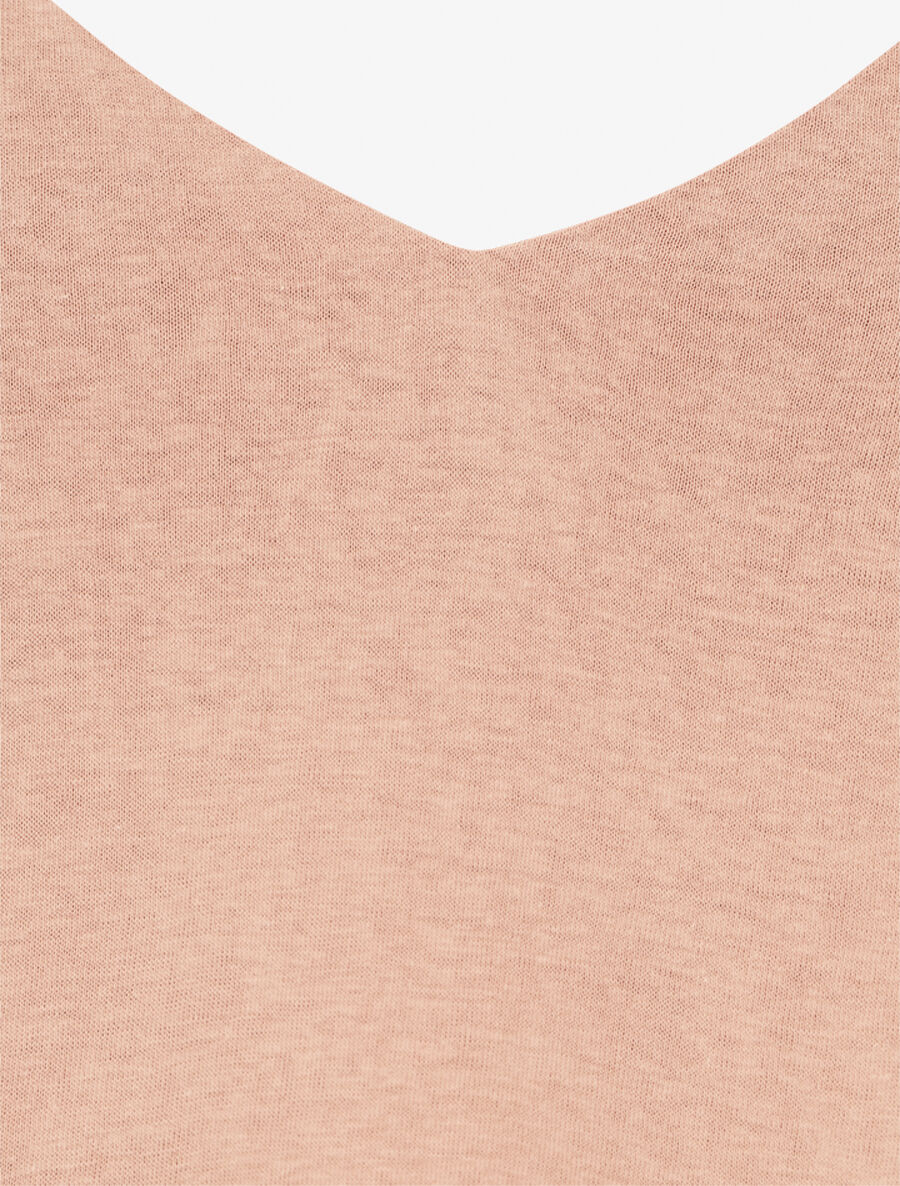 Robe longue unie évasée - Rose saumon - 3