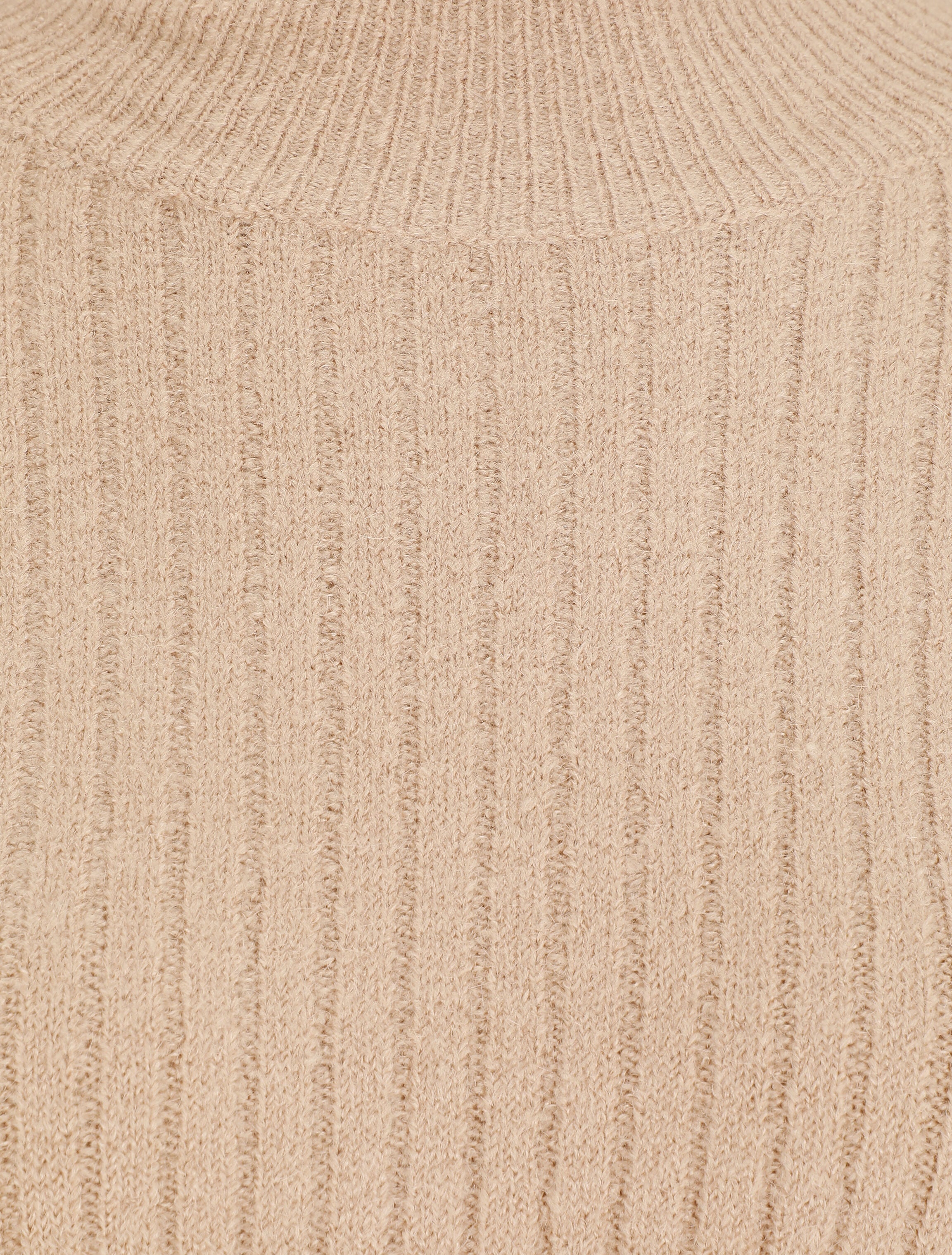 Pull en laine mélangée à col roulé - Beige - 3