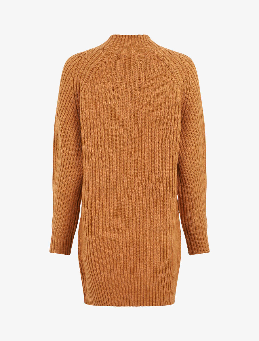 Robe pull à col montant - Camel - 2