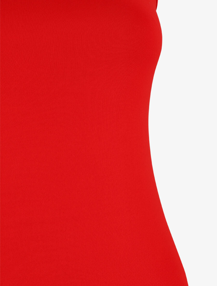 Robe mi-longue strech uni - Rouge - 3