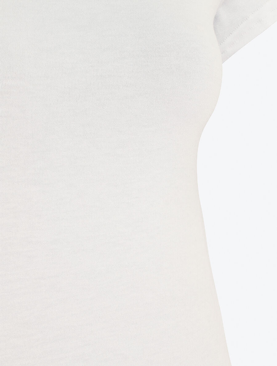 T-shirt ajusté manches courtes uni - Blanc - 3