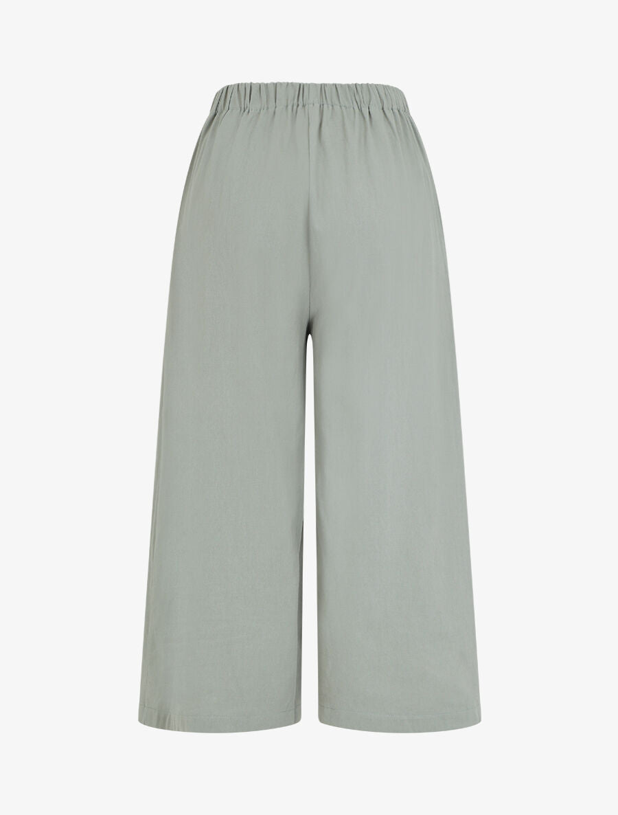 Pantalon ample à taille élastiquée - Vert d&