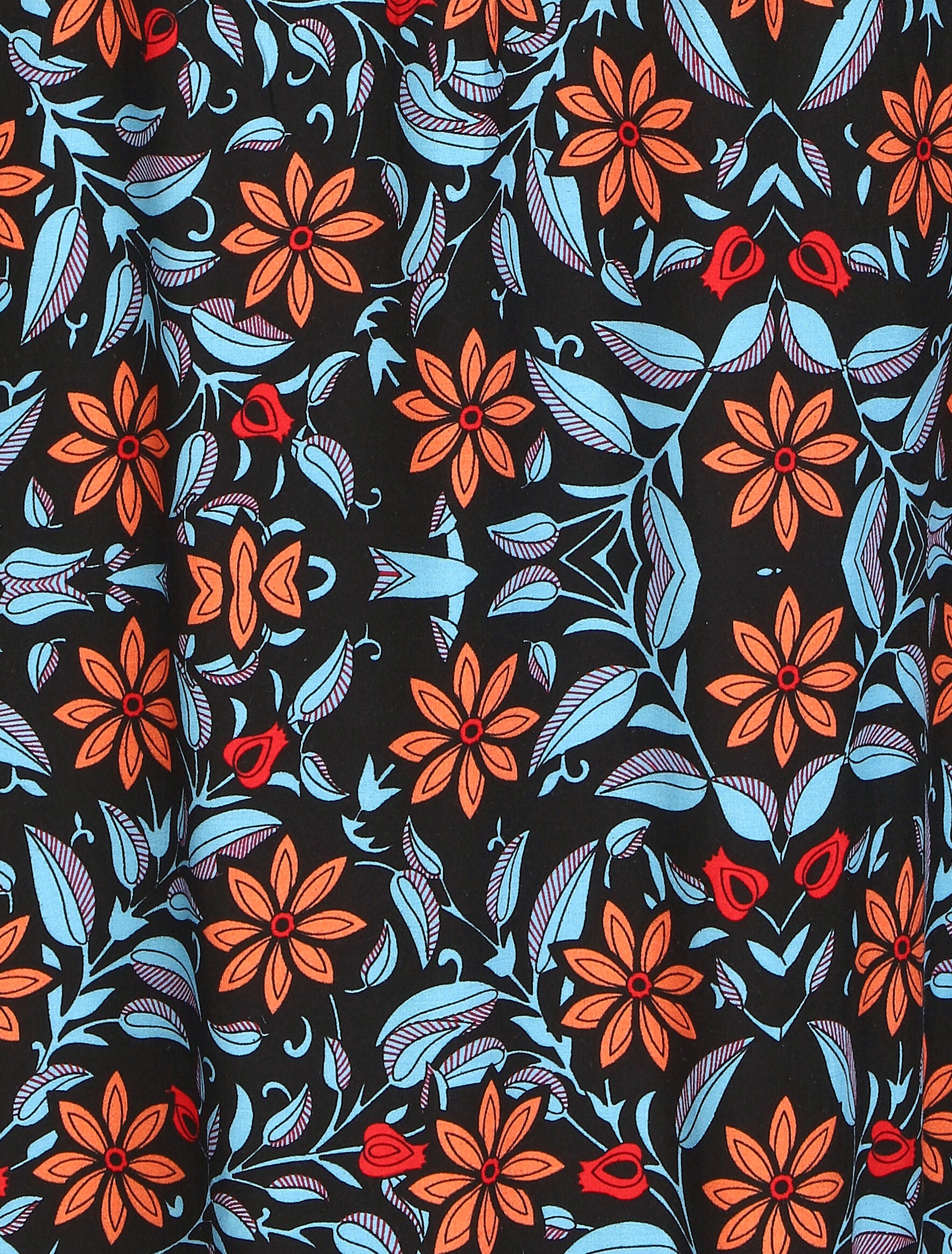Robe longue bi-matière imprimé fleuri - Marine - 3