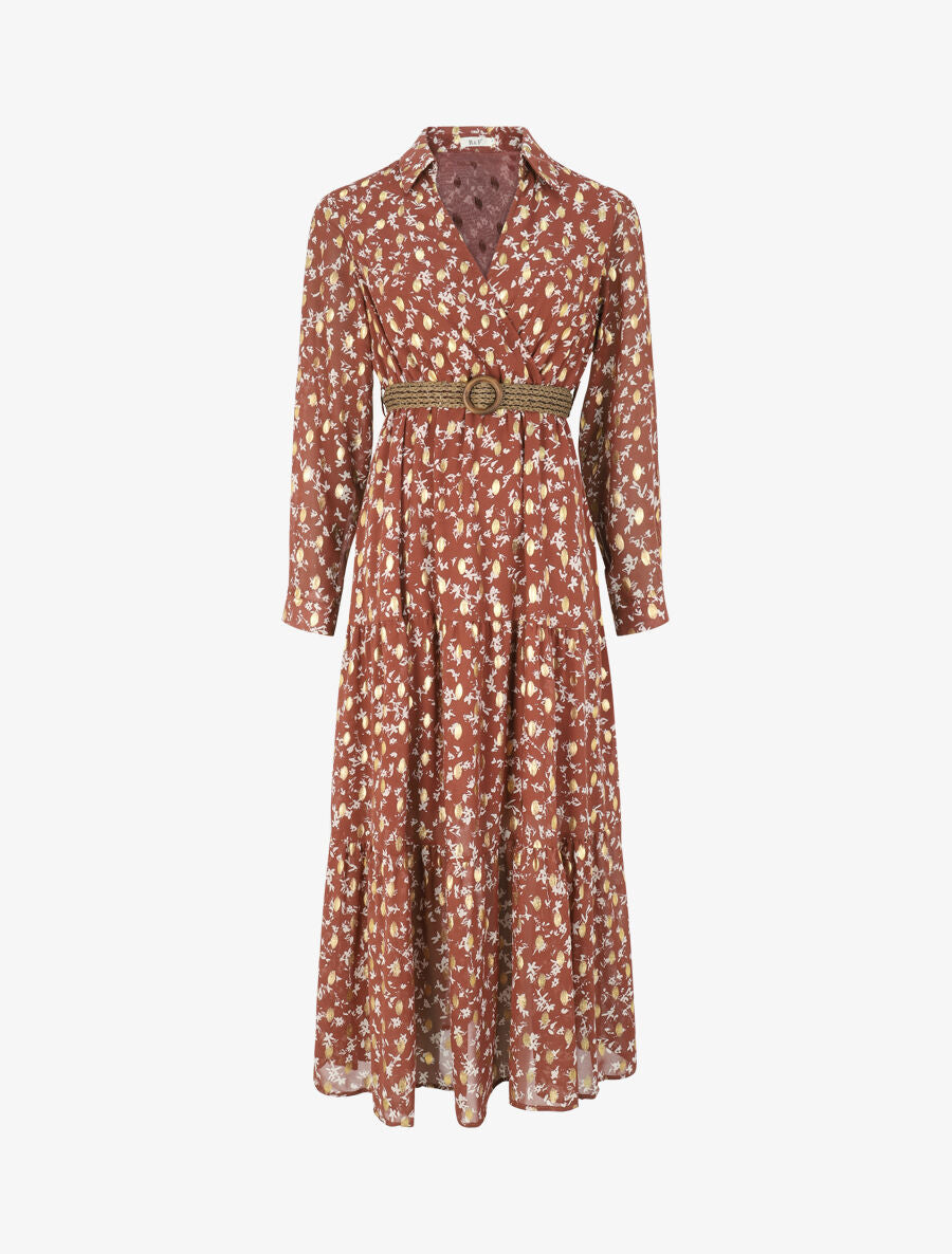 Robe longue à imprimé branche d&
