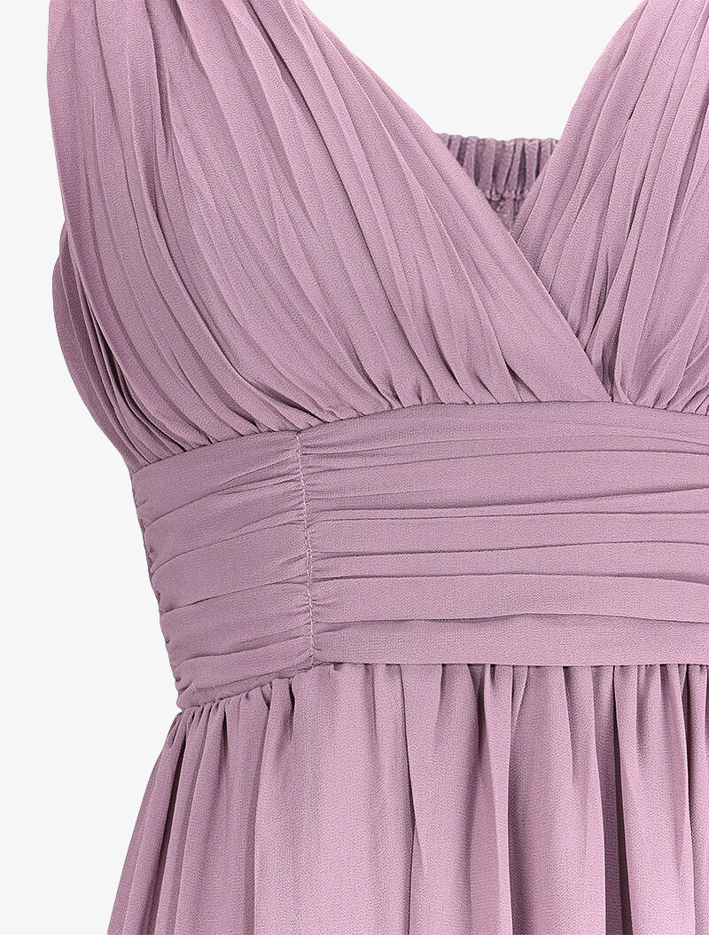 Robe de soirée à buste plissé - Violet - 3
