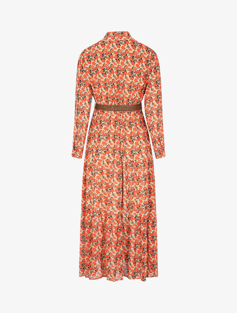 Robe longue à imprimé liberty - Beige - 2