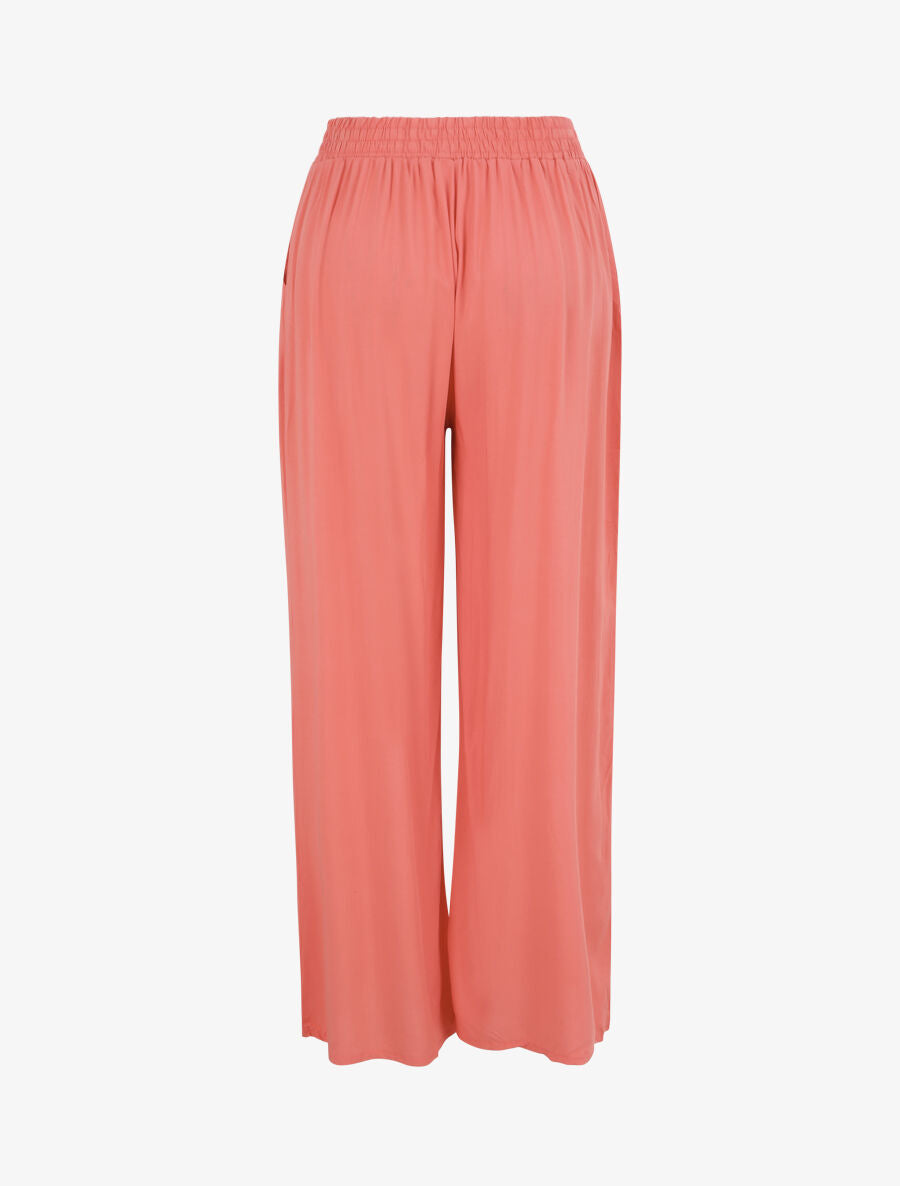 Pantalon léger à taille standard élastiquée - Corail - 2